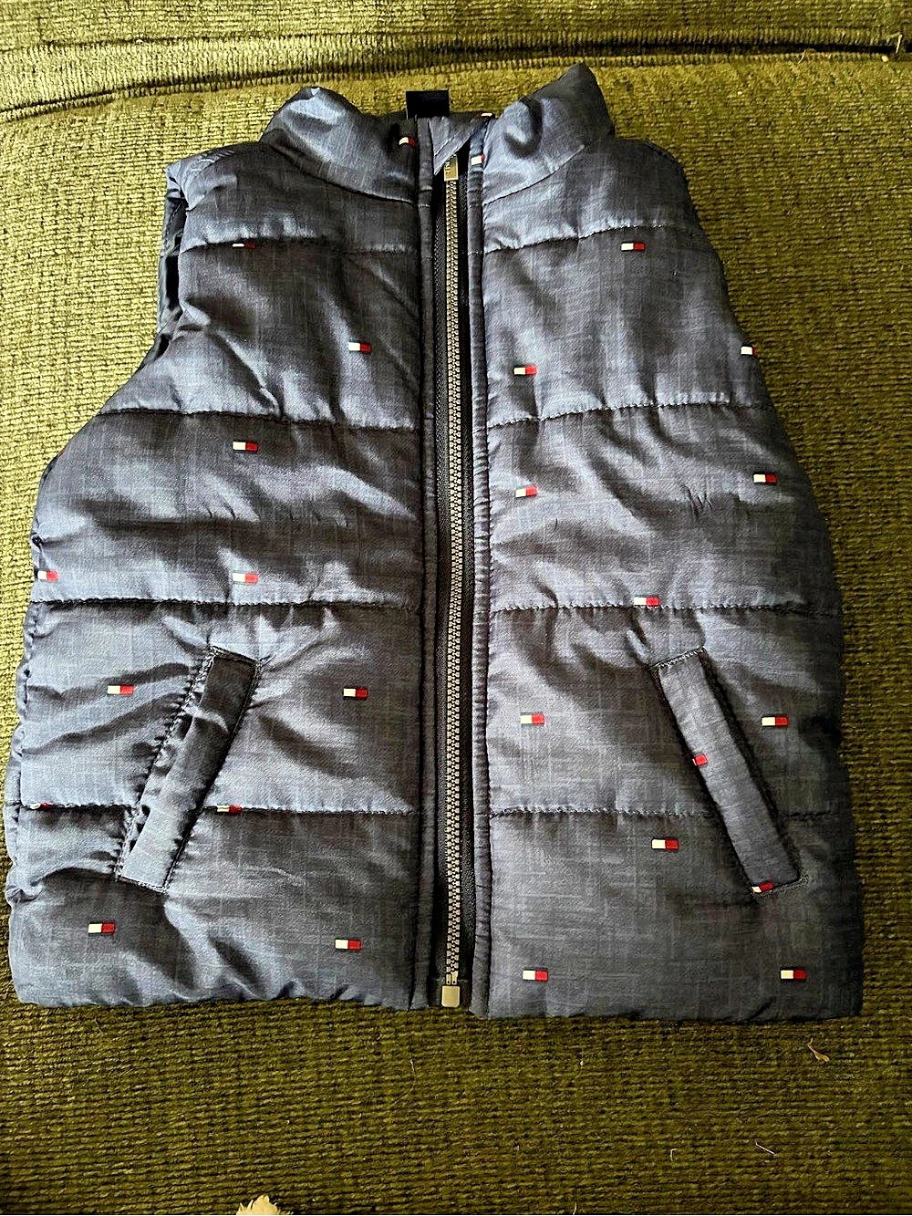 Tommy Hilfiger Infant Flag Print Puffer Vest Gray 12M